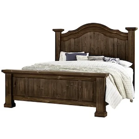 Queen Poster Bed with Arched Headboard